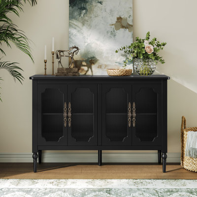 Gurbachan 48-inch Vintage Sideboard with Four Glass Doors by Charlton Home