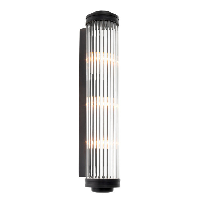 Gascogne Flush Mounted Sconce, Bronze/Clear, 3 Lights