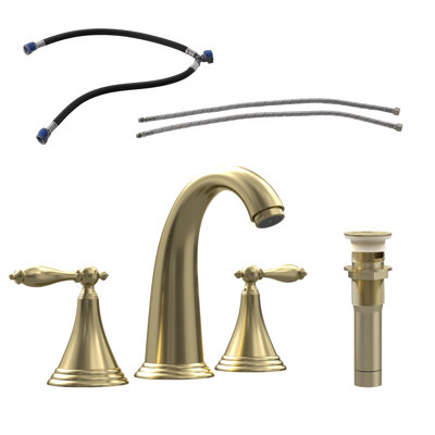 Widespread 2-handle Bathroom Faucet with Drain Assembly