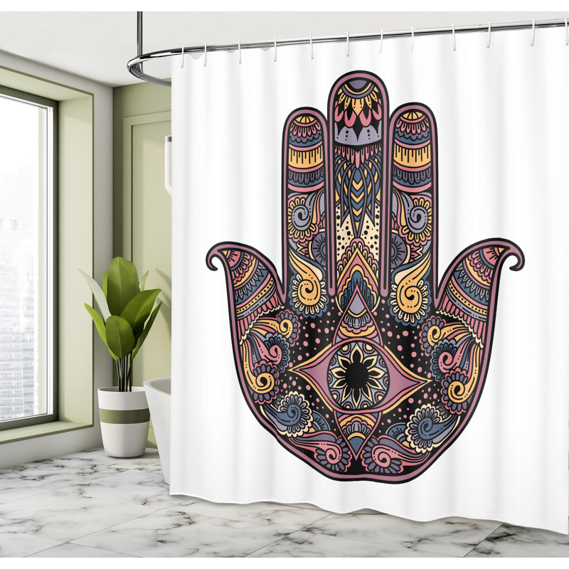  Rideau de douche avec crochets inclus, Mauve pâle, H 84 po x l 69 po