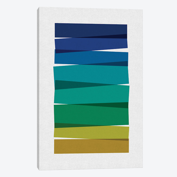« rayures i », impression sur toile, H 12 po x l 8 po x P 0,75 po, Pas de tapis, Toile tendue