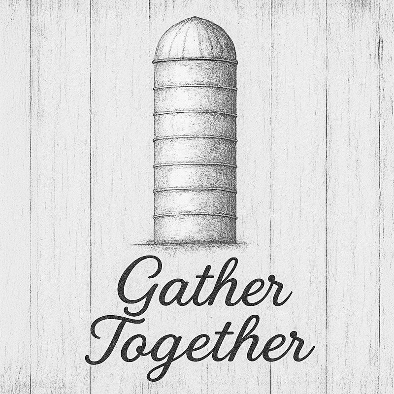 «Gather Together - Farmhouse Silo», art mural sur toile, H 30 po x l 30 po