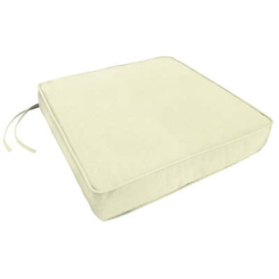 Coussin de chaise de salle à manger d'intérieur / extérieur de sunbrella à double canalisation avec des cravates et une fermeture à glissière