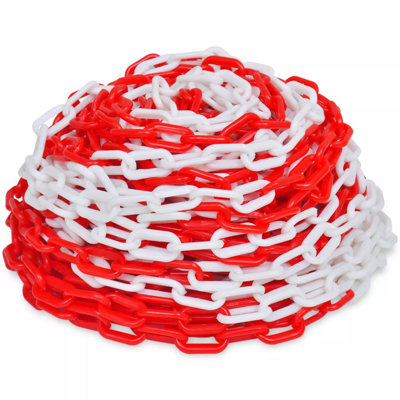 Chaîne d'avertissement en plastique rouge et blanc vidaXL 1180,8 pouces