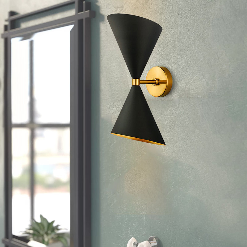 Luminaire mural câblé à 2 lumières Tonino, Noir