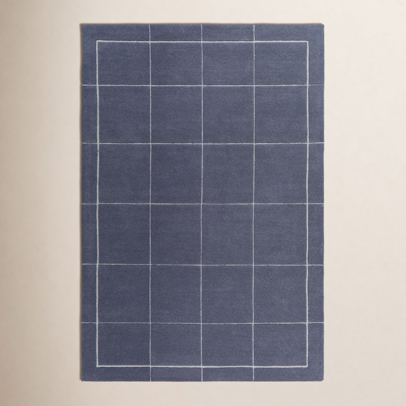 Mallory Blue Hand Tufted Area Rug, Rectangle 5' x 8'