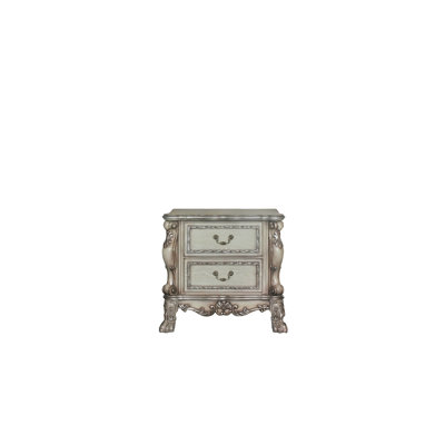 Nightstand In White - Spacious And Stylish Bedroom Addition Vintage Bone Classic Design Meets Modern Requirements. 2 Ample Drawers. Smooth Metal Gliding Mechanism. Felt-Lined To Preserve Your