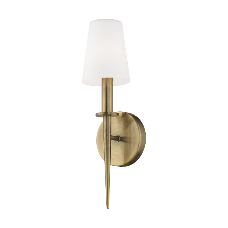 Luminaire mural 1 lumière Witten ADA, Laiton antique, H 14,5 po x l 4,25 po x P 3,95 po