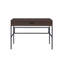 Bureau rectangulaire avec port USB et prise intégrés, finition chêne et noir profond, base en métal de 42 pouces de largeur pour le bureau à domicile