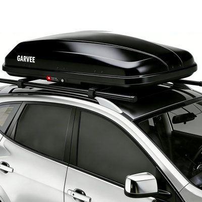 14 Cu.Ft Waterproof Hard‑Shell Roof Cargo Box, Lockable ABS Roof Carrier, 165‑Lbs Capacity, Dual‑Side Access, Tool‑Free Install for Cars, SUVs & Wagons