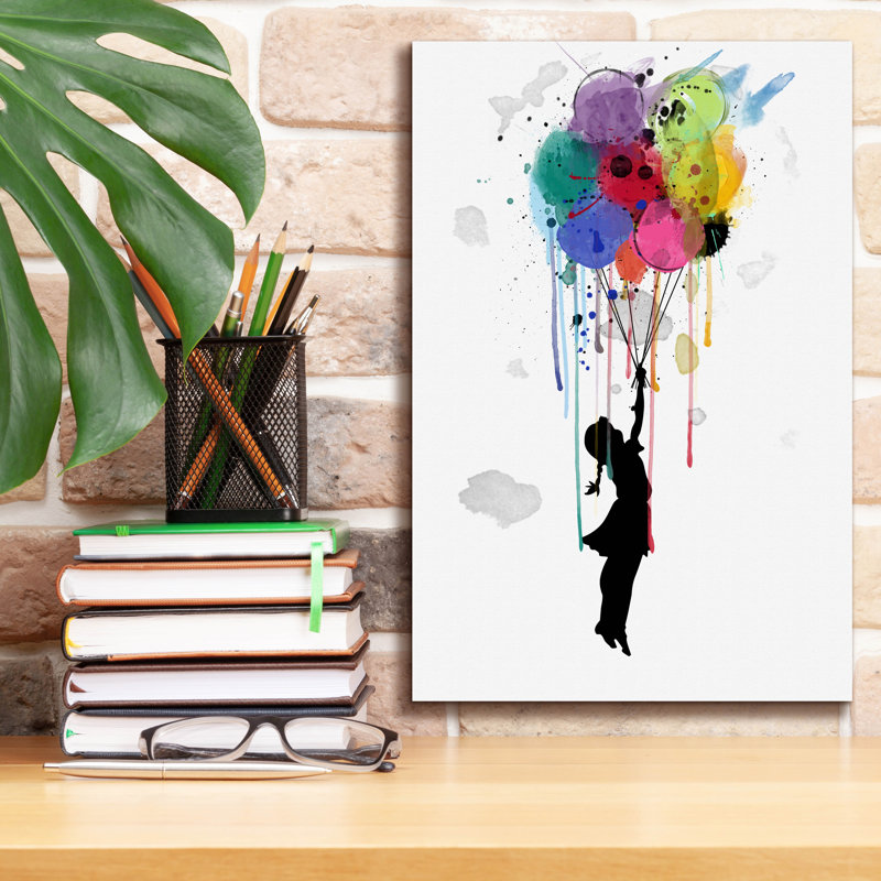 «Drips Balloon» par Mark Ashkenazi, art mural sur toile, H 18 po x l 12 po x P 0,75 po
