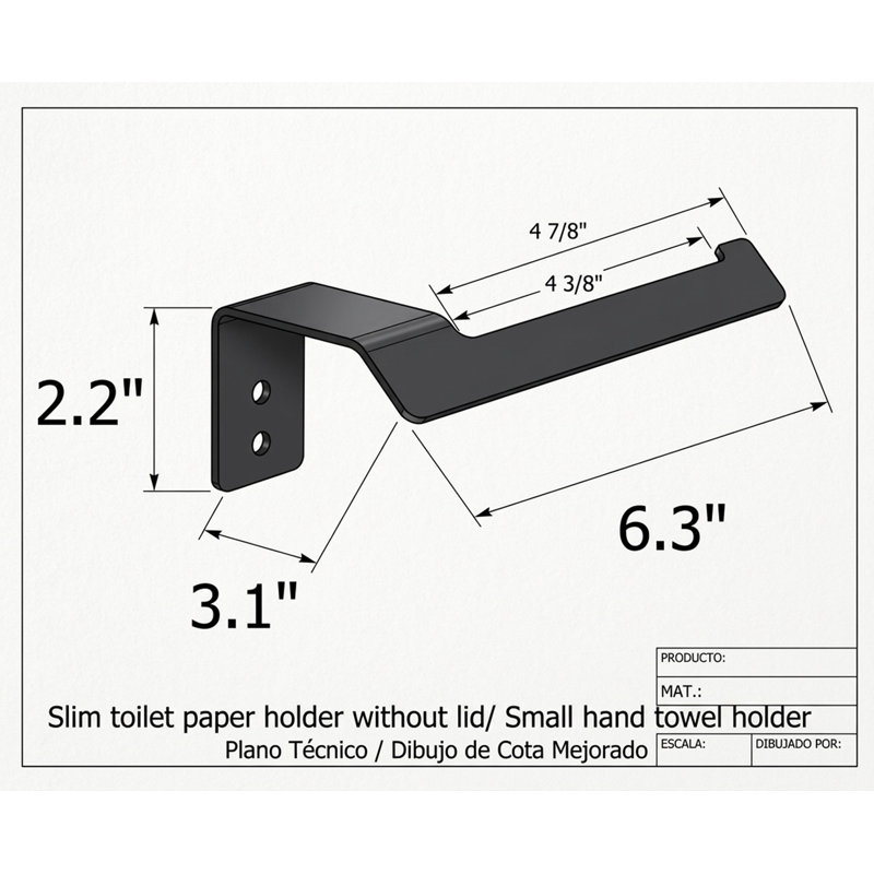 Porte-papier hygiénique mince sans couvercle, Bleu