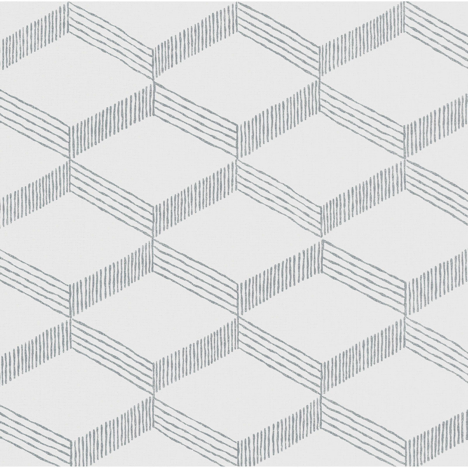 Aislin Mid-Century Geometric Wallpaper, White/Gray