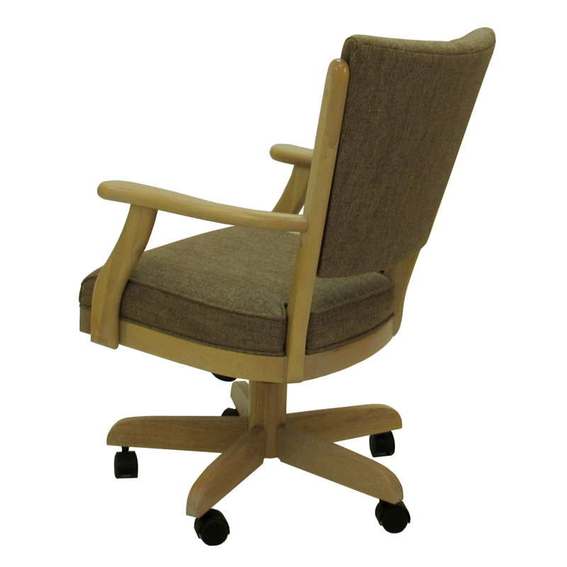 Lauchlann Classic Caster Solid Wood Dining Chair, Basin Beige