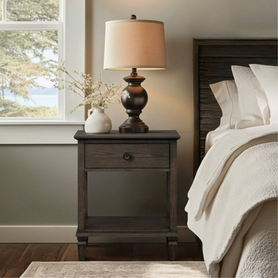 Bedside Table Antique Brown