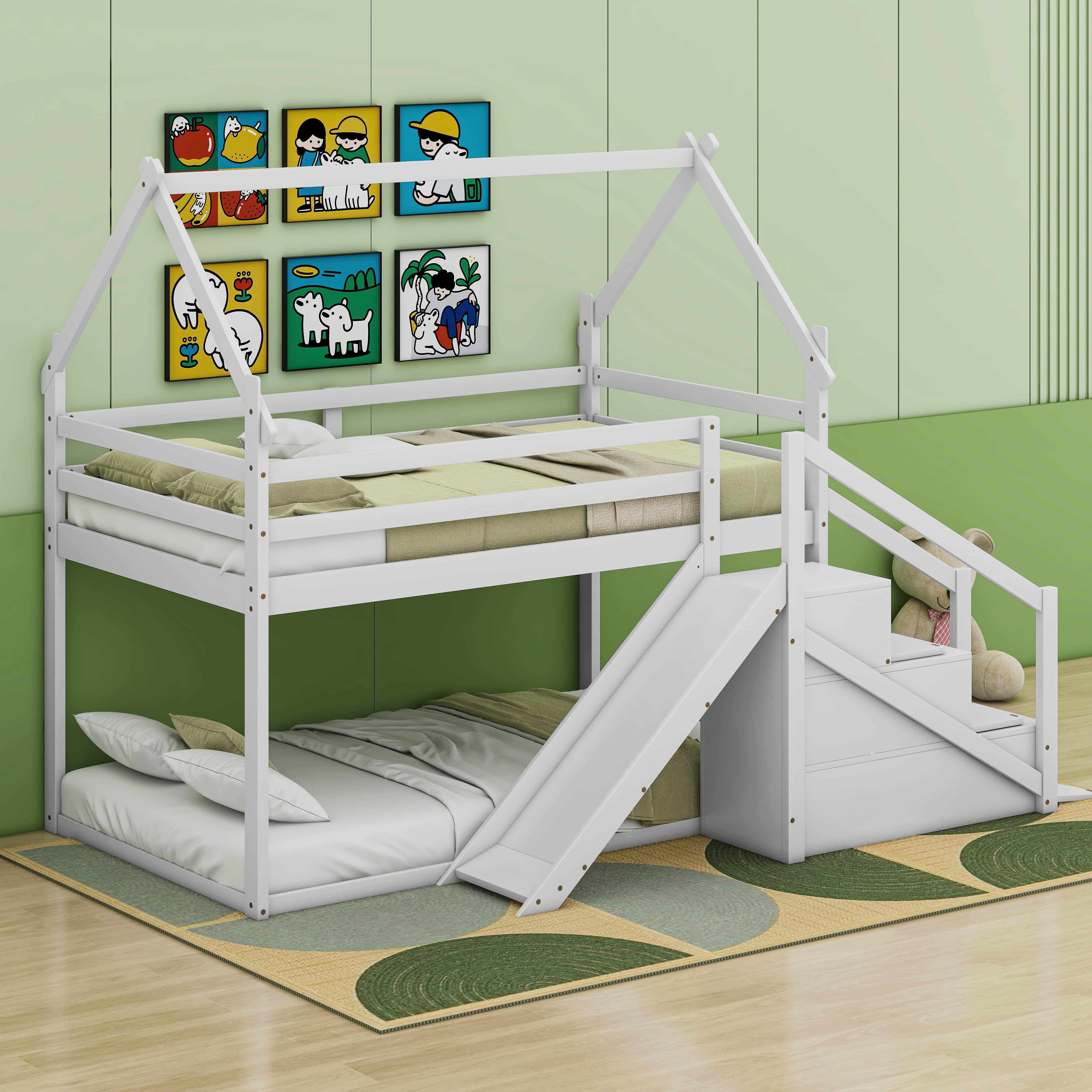 Harper Orchard Ashel Kids Twin Over Twin Bunk Bed - Wayfair Canada