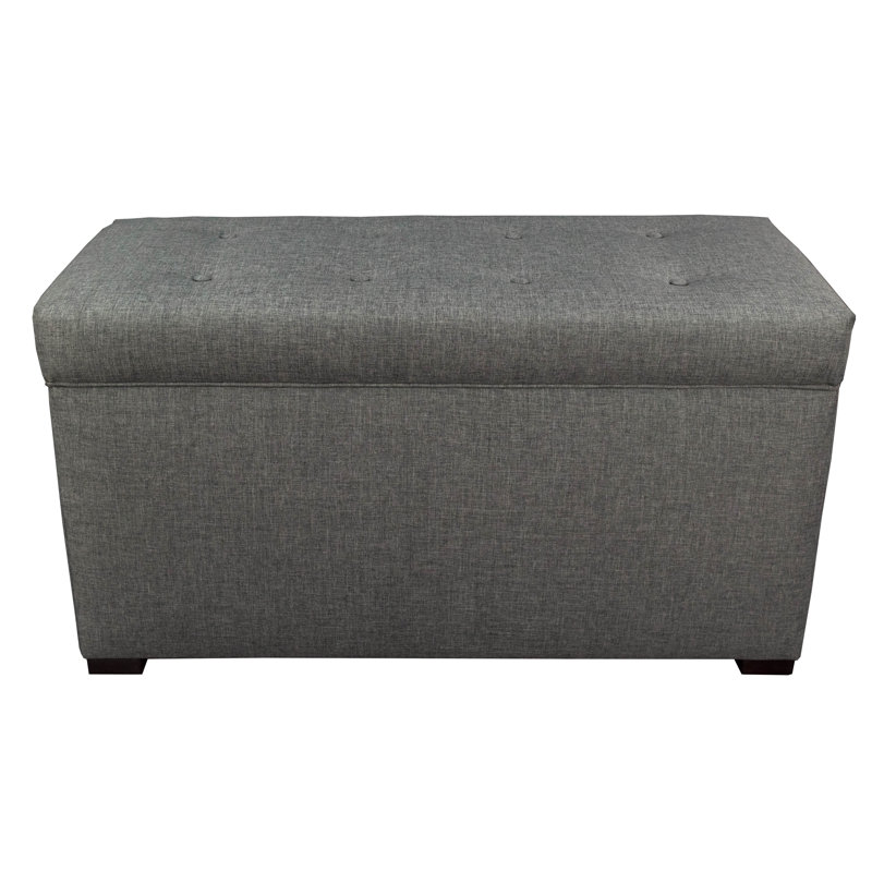 Ayleen Upholstered Storage Bench, Sand Grey