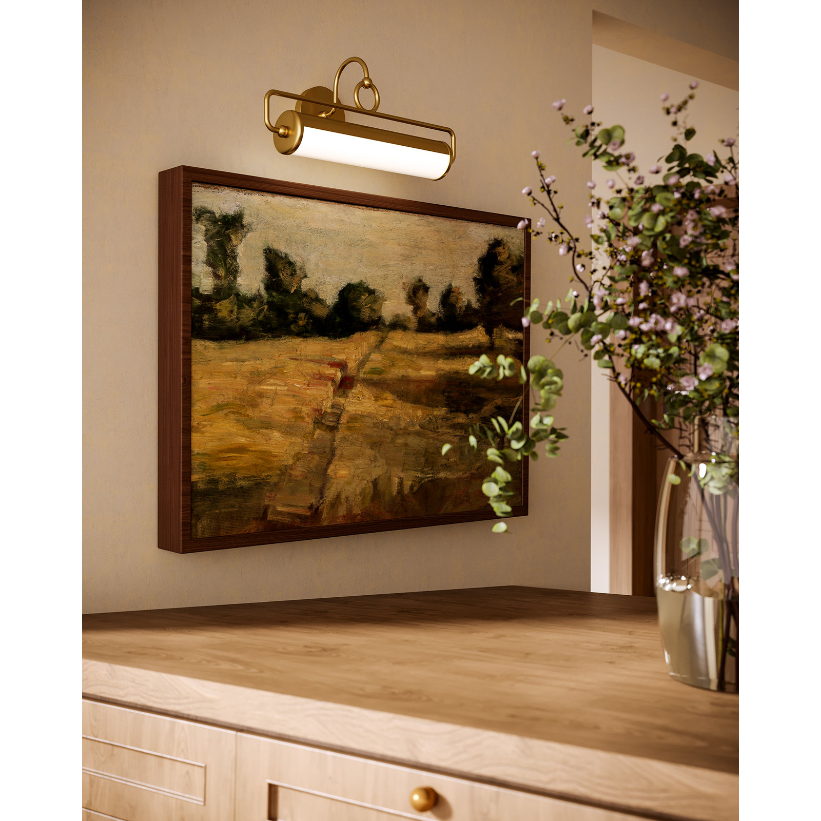 Ellen LED Picture Light, Brushed Gold