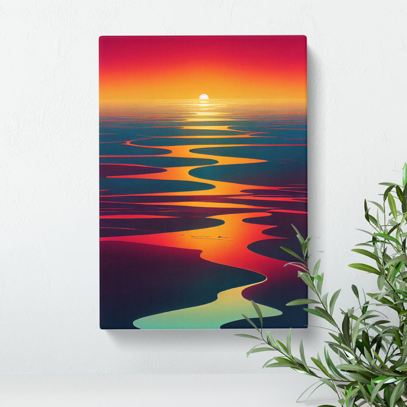 Uplifting Sunset View - Wall Art, Wrapped Canvas, 60cm H x 40cm W x 3cm D, No Matte