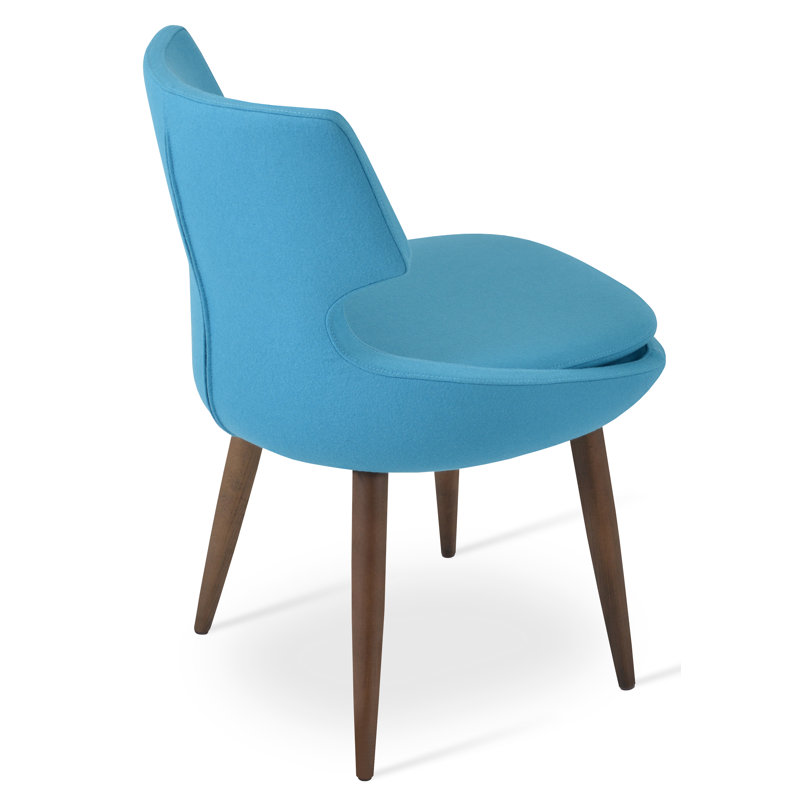 Patara Metal Solid Back Side Chair, Turquoise