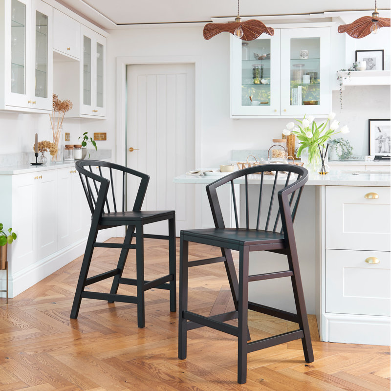 Classic  Bar Stools - Set of 2, Black
