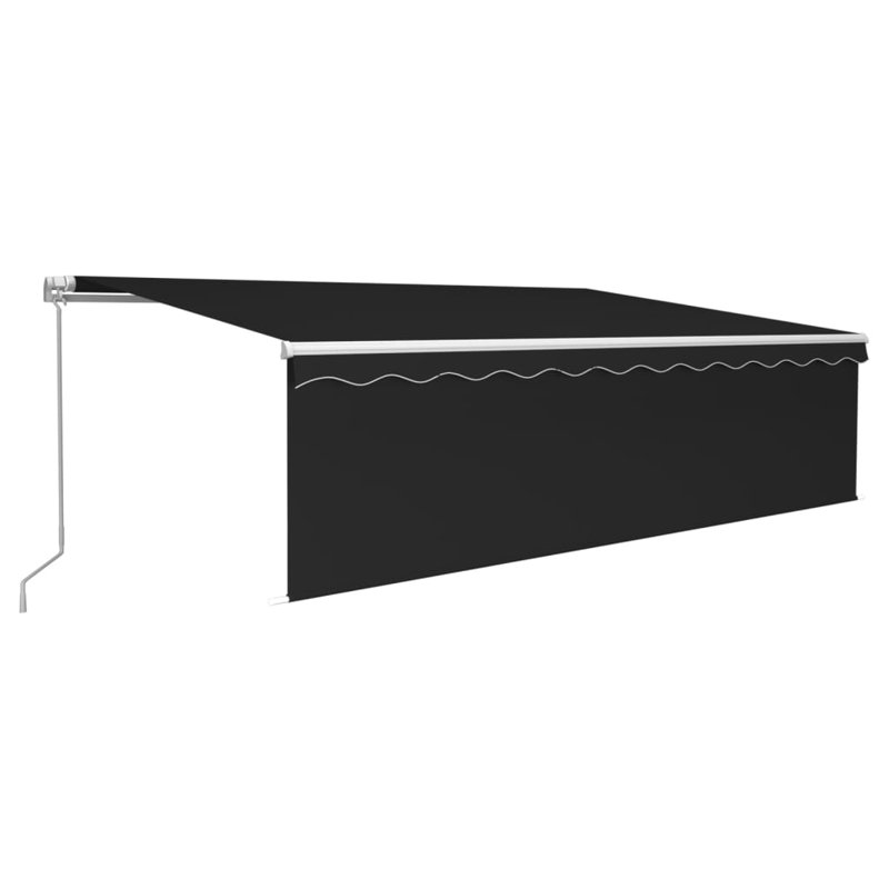 Dakota Fields 500cm W x 300cm D Fabric Cover Retractable Patio Awning, Anthracite