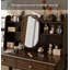 Vintage American Solid Wood Vanity Table With Storage Shelves And Matching Stool For Bedroom