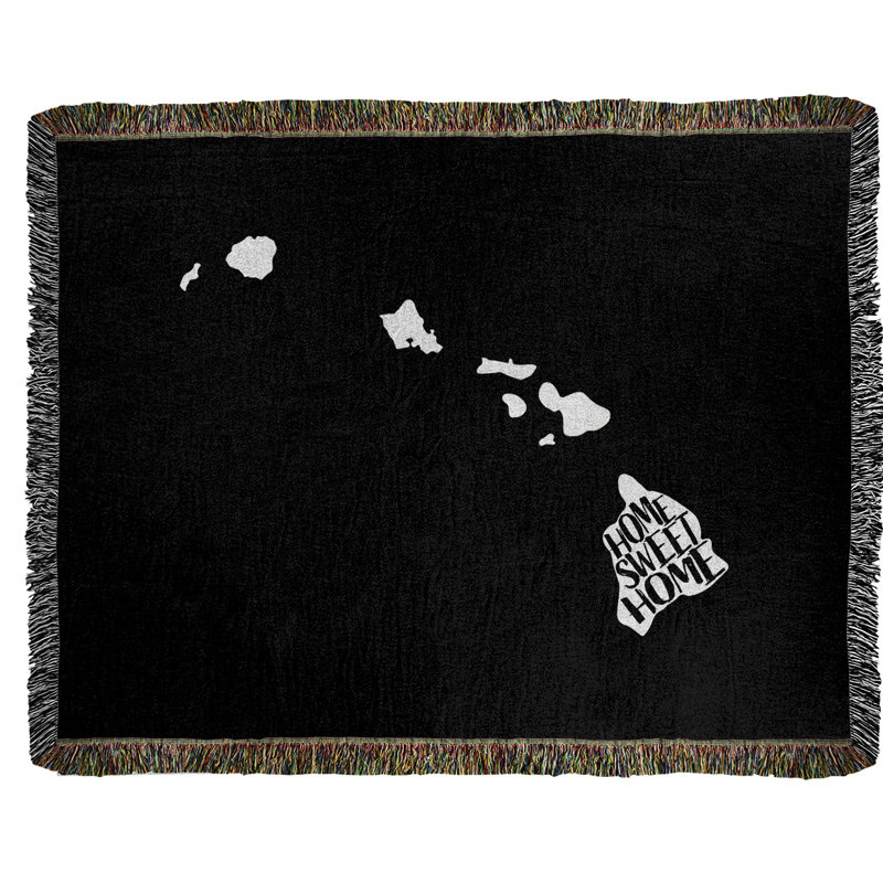 Jeté en coton tissé doux hawaii, l 50 po x L 60 po, Noir