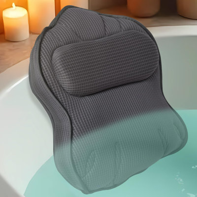 Oreillers de bain extra épais pour baignoire - Oreiller de baignoire de luxe pour le soutien de la tête et du dos, Oreiller de bain en filet 4D avec ventouses robustes, Accessoires de bain relaxants, Cadeaux de spa pour femmes