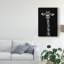 « giraffe portrait on black », reproduction de photo sur toile tendue-230181748