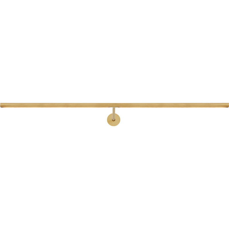Plural Faceted Picture Light, Hand Rubbed Antique Brass, 0.7" H x 30" W x 8.9" D, 20.8
