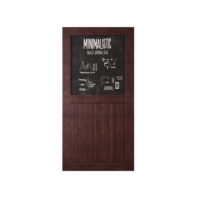 Porte de grange coulissante en bois massif non assemblé 32 x 80 de couleur rouge acajou, 32 po x 80 po