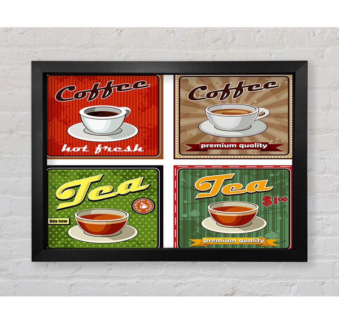 Retro Kaffee oder Tee - Druck