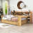 Crompton Multifunctional Wooden Daybed With Shelves, Drawers, and Study Desk-1203171938-1203171942
