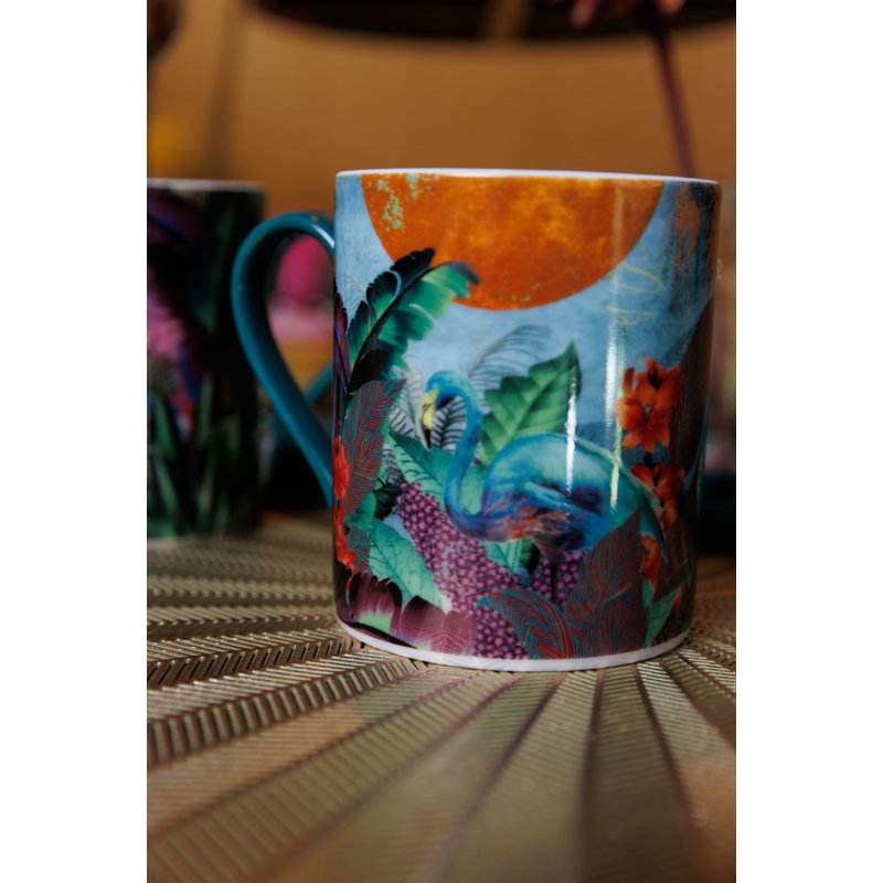 Mikasa x Sarah Arnett Porcelain Mug, 350ml, Flamingo Print