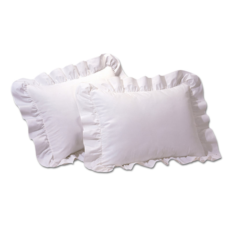 Taie décorative froncée, Très grand, Blanc