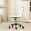 Chaise de bureau blanche à dossier moyen avec dossier pivotant en similicuir souple pivotant à 360 degrés et 5 réglages de hauteur pratiques-1711898349