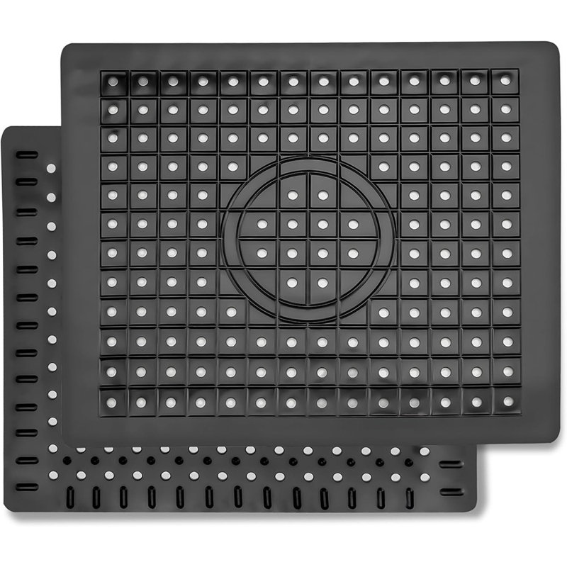 Tapis d'évier de cuisine - noir - paquet de 2, rectangulaire, grille d'évacuation rapide, protecteur d'évier et tapis de séchage de vaisselle