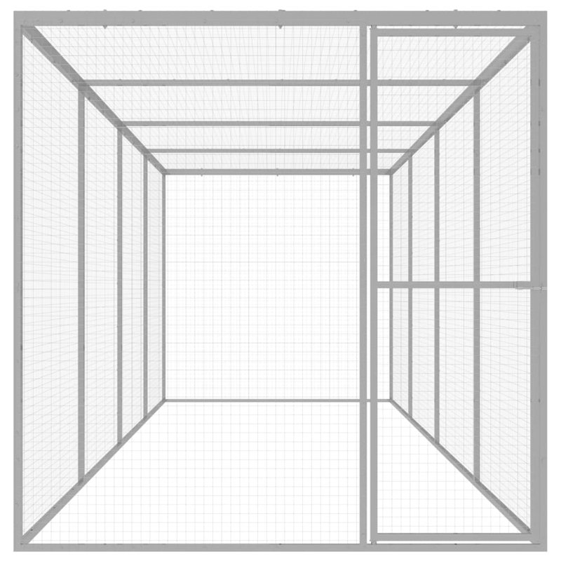 Millom Galvanised Steel Kennel With Door, 150cm H x 150cm W x 600cm D