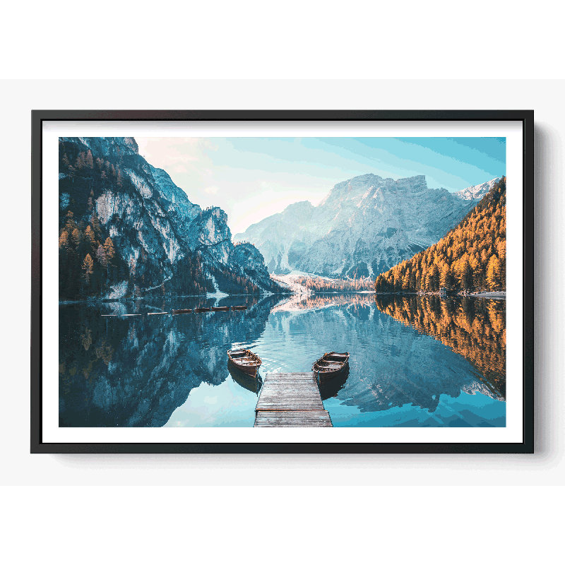 "Lago di Braies", 18x14, Oui, Black