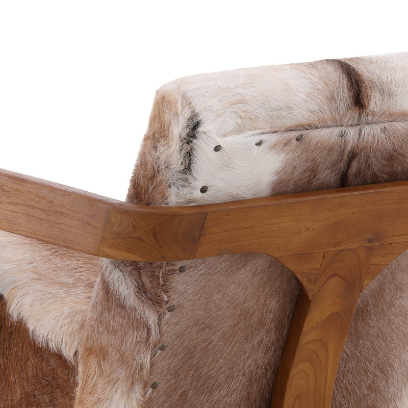 Bautista Goat Hide Occasional Chair, Brown