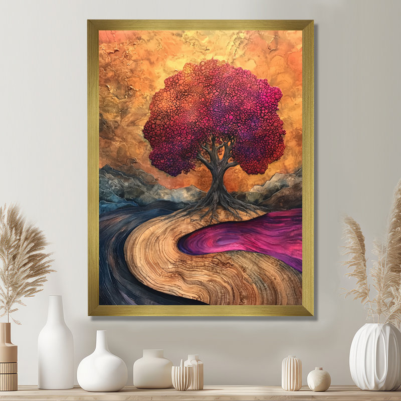 Art mural Sadiq - paysages, H 20 po x l 12 po, Reproduction encadrée d'une seule photo, Doré