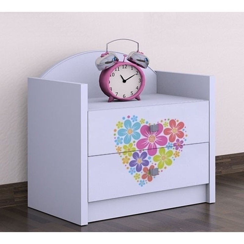 Justice 2 Drawer Nightstand, White