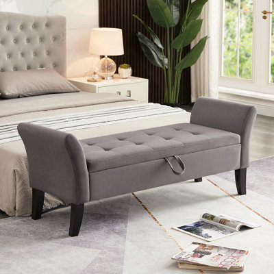 Banc de lit avec velours de rangement