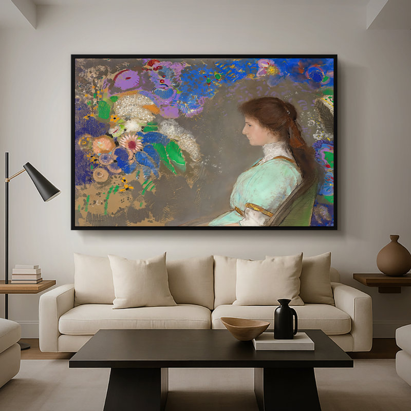 Portrait of Violette Heymann, 1910 - Odilon Redon, toile tendue avec châssis, 26 x 40, Doré