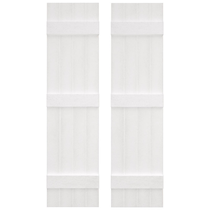 Builders Edge, volets sur mesure TailorMade jointés, volets Board-n-Batten, avec volets à volets, Blanc, 58 po