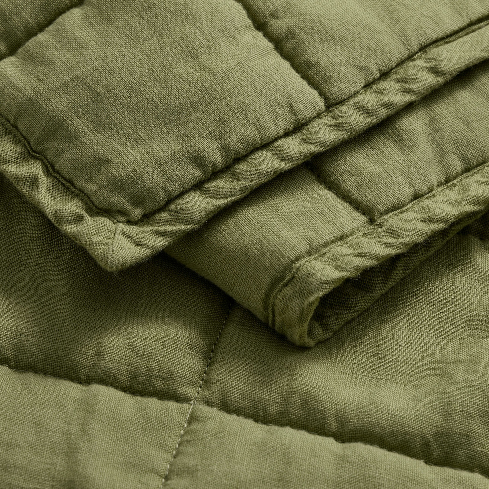 Ester Percale Quilt Set, Loden Green, King Quilt + 2 King Shams