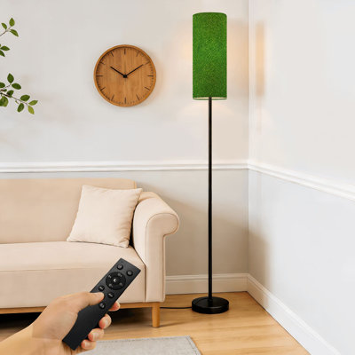 Lampe sur pied à champ variable moderne avec télécommande et pédale, abat-jour, abat-jour, grand lampadaire pour le salon, la chambre et le bureau