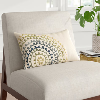 Embroidered Outdoor Throw Pillow
