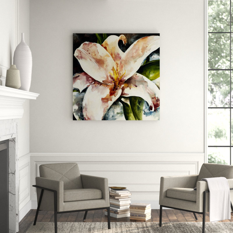 Moonlight Blossoms Print by Sydney Edmunds, Image Brush Gel, 50" H x 50" W